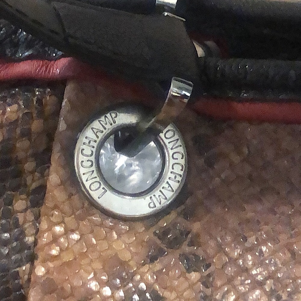 Longchamp Python Leather Snakeskin Shoulder Bag W… - image 3